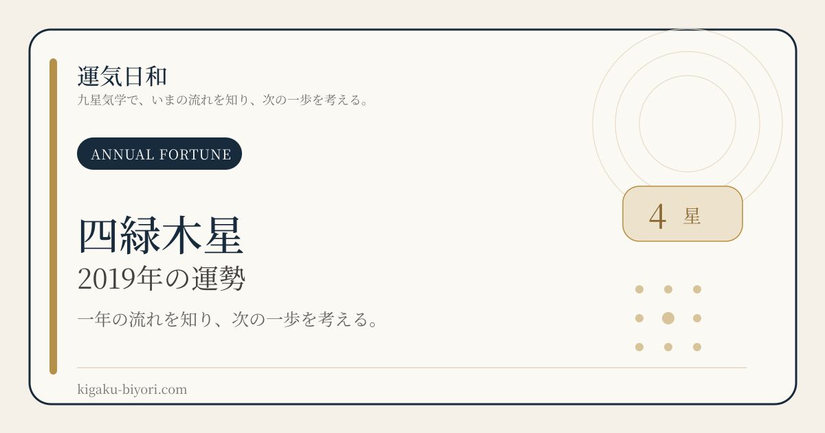 2019年 四緑木星 年運